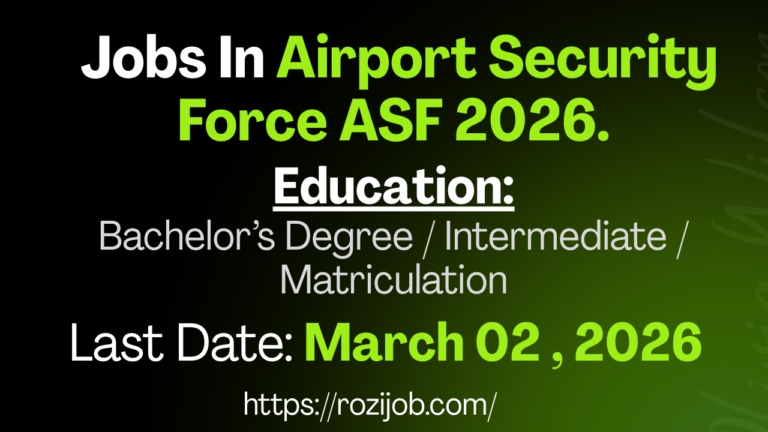 New Jobs Vacancies In Airport Security Force 2026 – ASF Inspector Careers In Pakistan