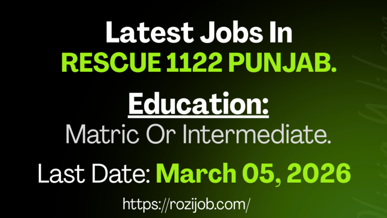 Rescue 1122 Punjab Latest Jobs 2026 – 1074 Vacancies Announced