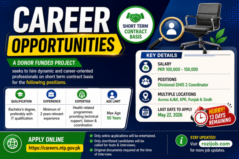 Contract Jobs In National TB Control Program Coordinator May 2026 – Latest Advertisement
